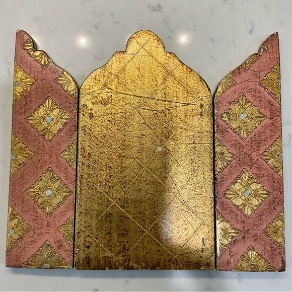 Vintage Italian Florentine Triptych with Angels - Picture 3 of 4